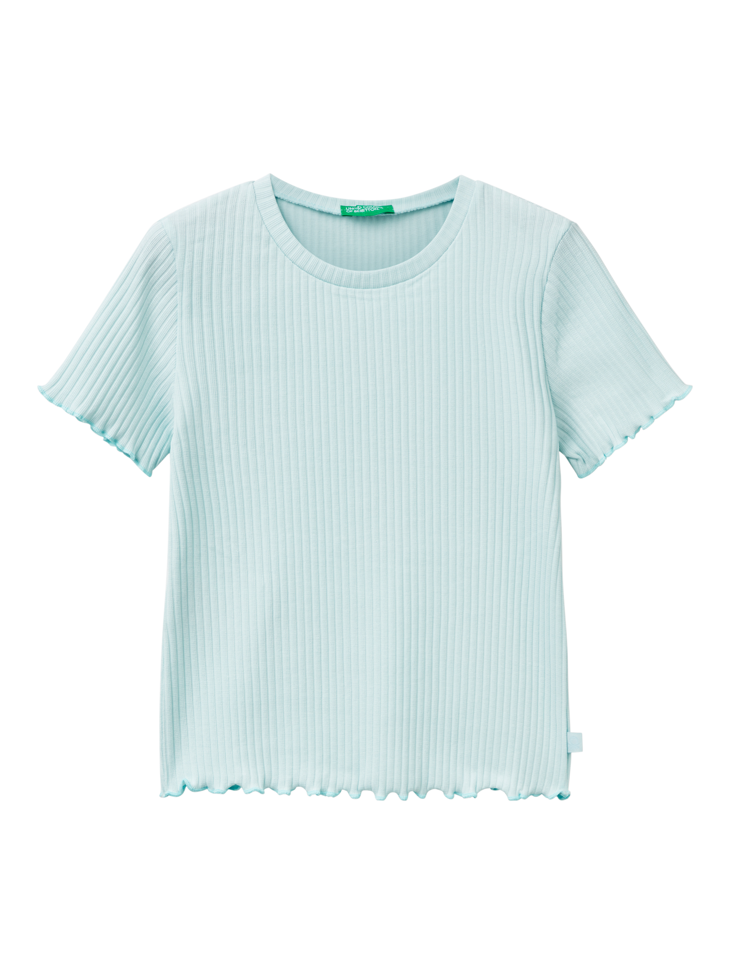 Benetton Kids' Ribbed T-Shirt, Aquamarine