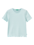 Benetton Kids' Ribbed T-Shirt, Aquamarine