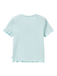 Benetton Kids' Ribbed T-Shirt, Aquamarine