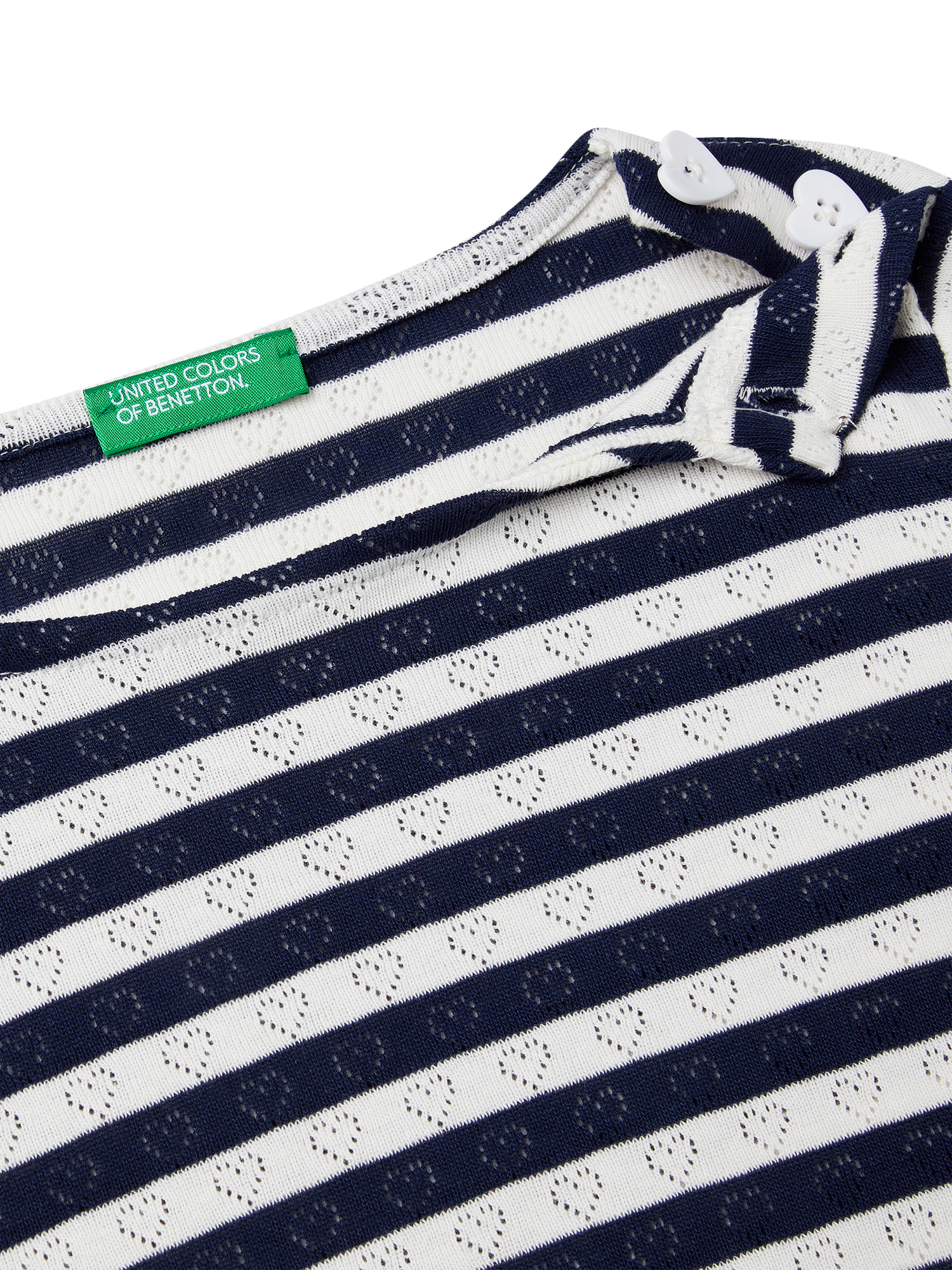 Product image 3 of 3, which shows Benetton Kids' Striped Long Sleeve T-Shirt, Blue, 6-7 years
