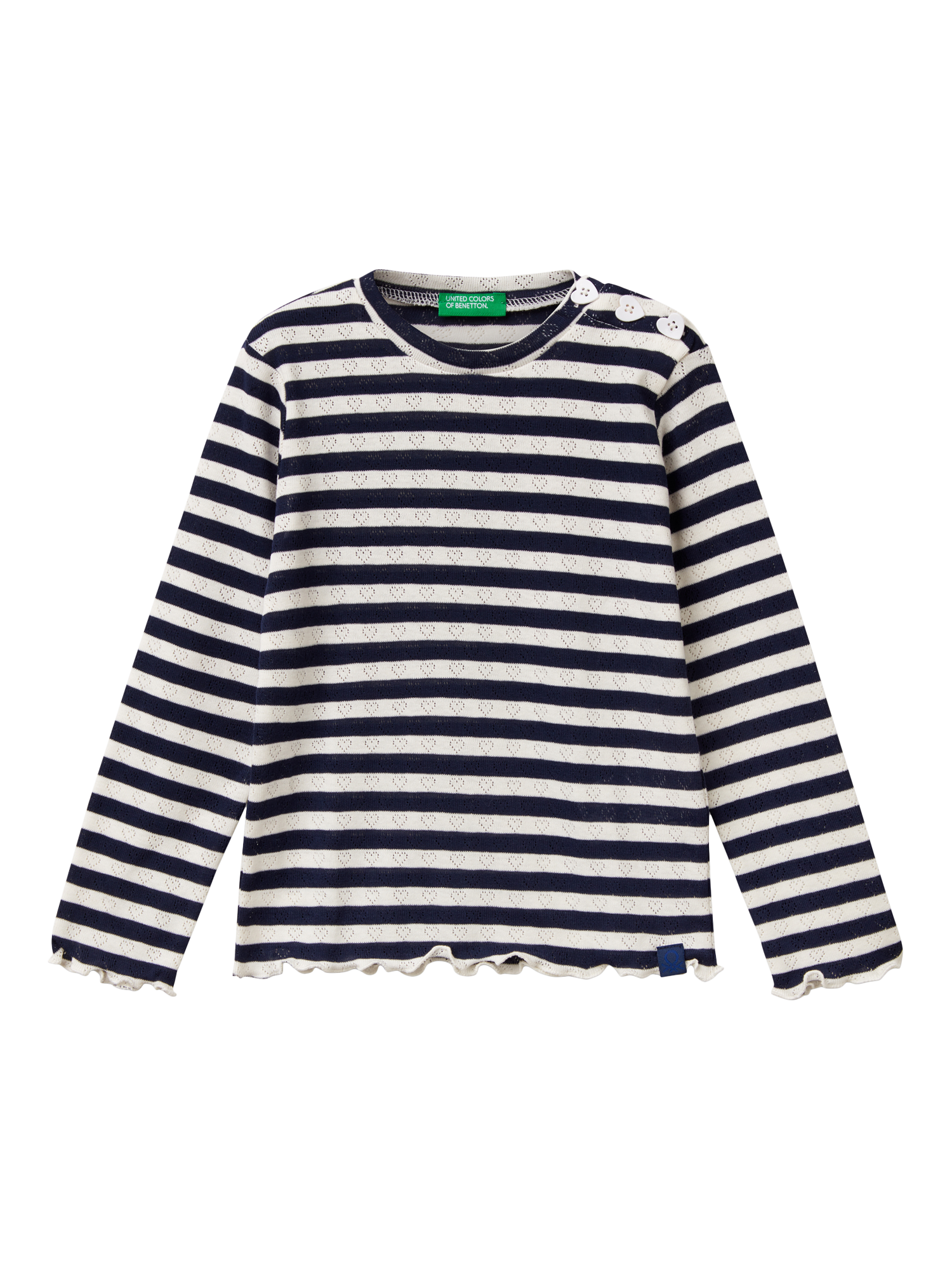 Product image 1 of 3, which shows Benetton Kids' Long Sleeve T-Shirt, Night Blue, 18-24 months