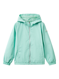 Benetton Kids' Hooded Rain Jacket, Teal Green