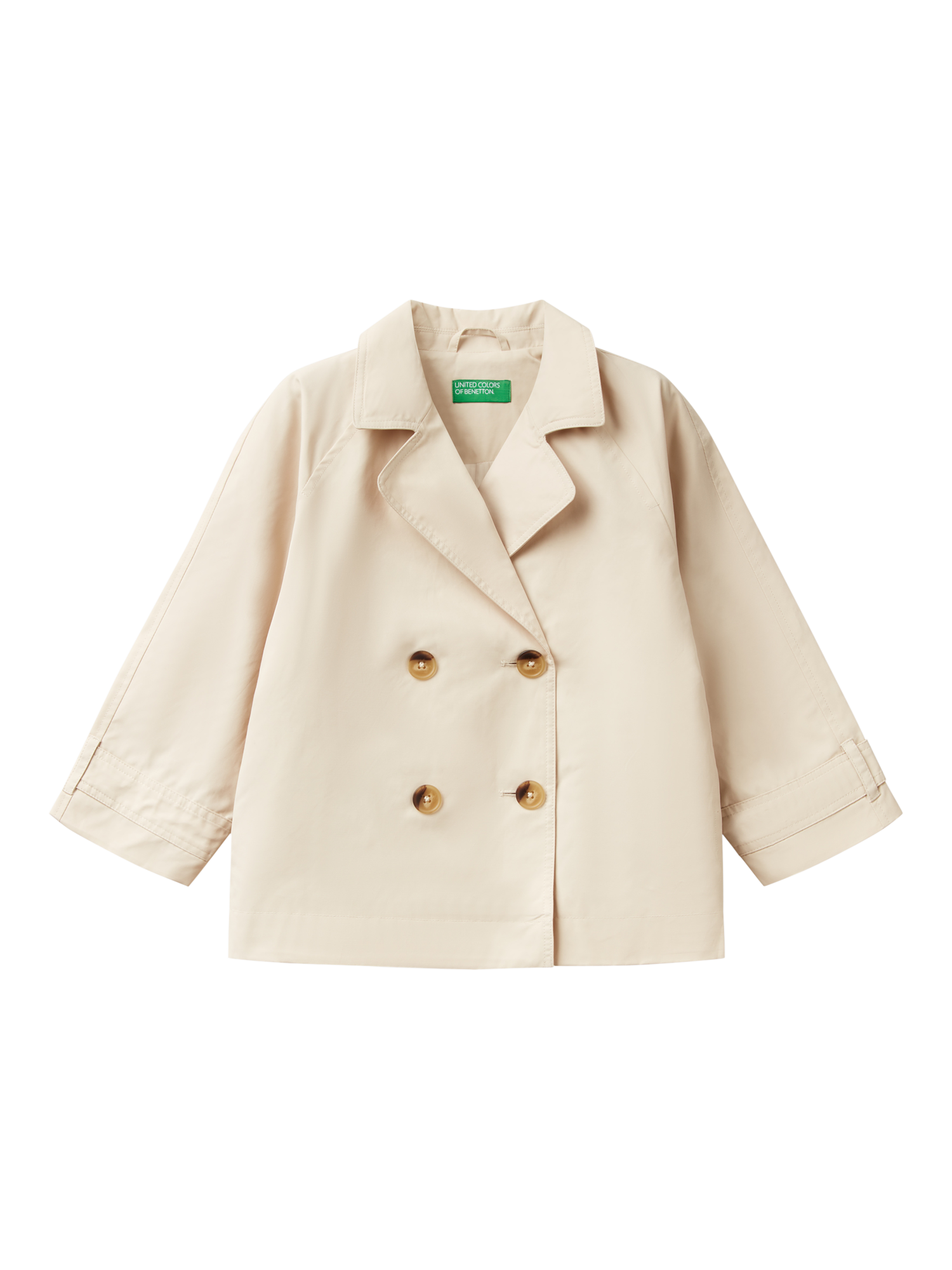 Benetton Kids' Double Breasted Trench Coat, Beige