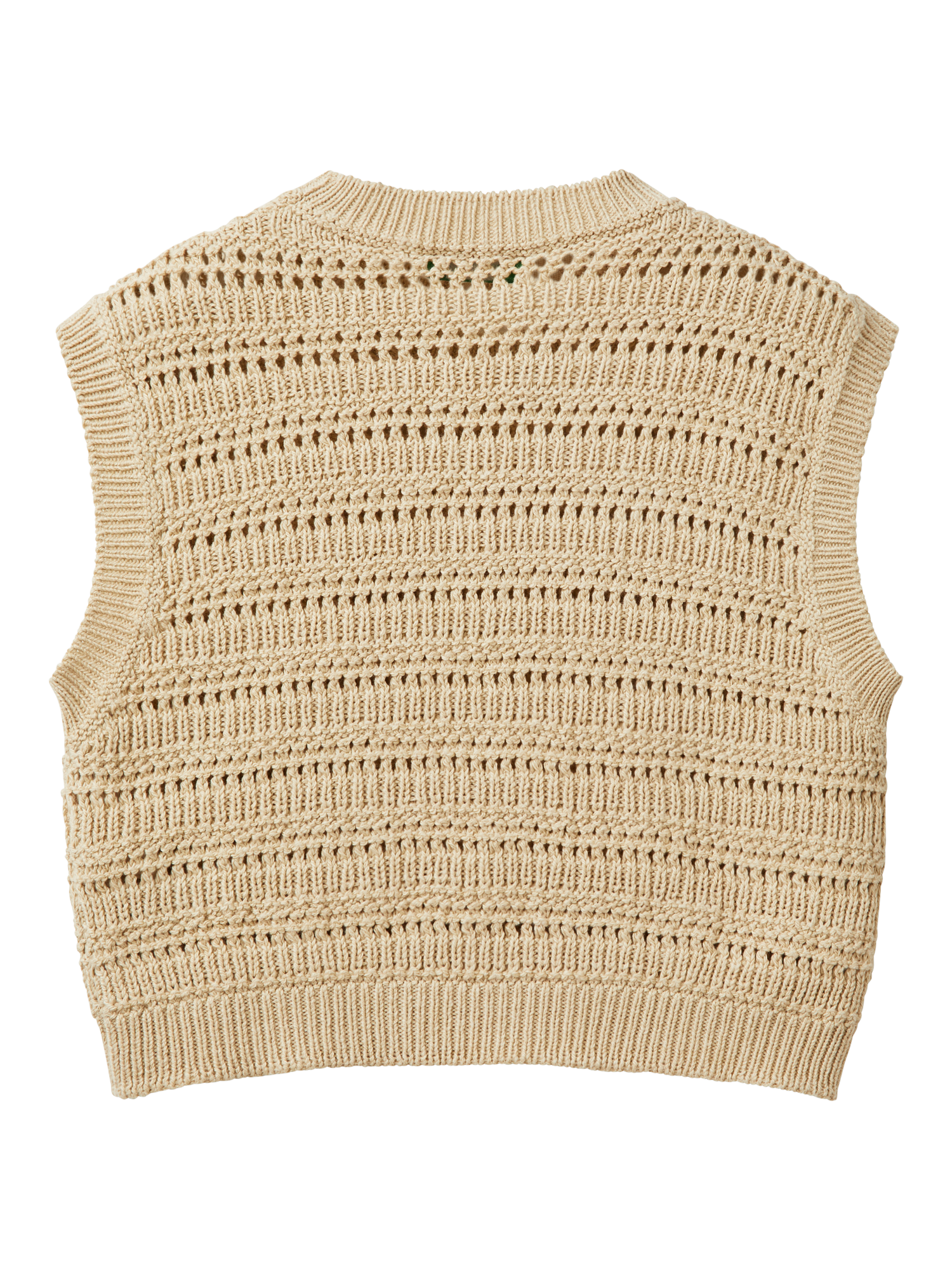 Product image 2 of 3, which shows Benetton Kids' Stitch Knit Vest, Ecru, 6-7 years