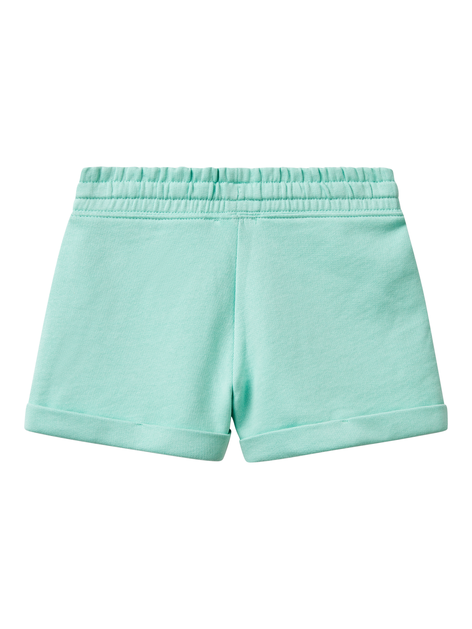 Product image 2 of 3, which shows Benetton Kids' Drawstring Fleece Shorts, Teal Green, 8-9 years