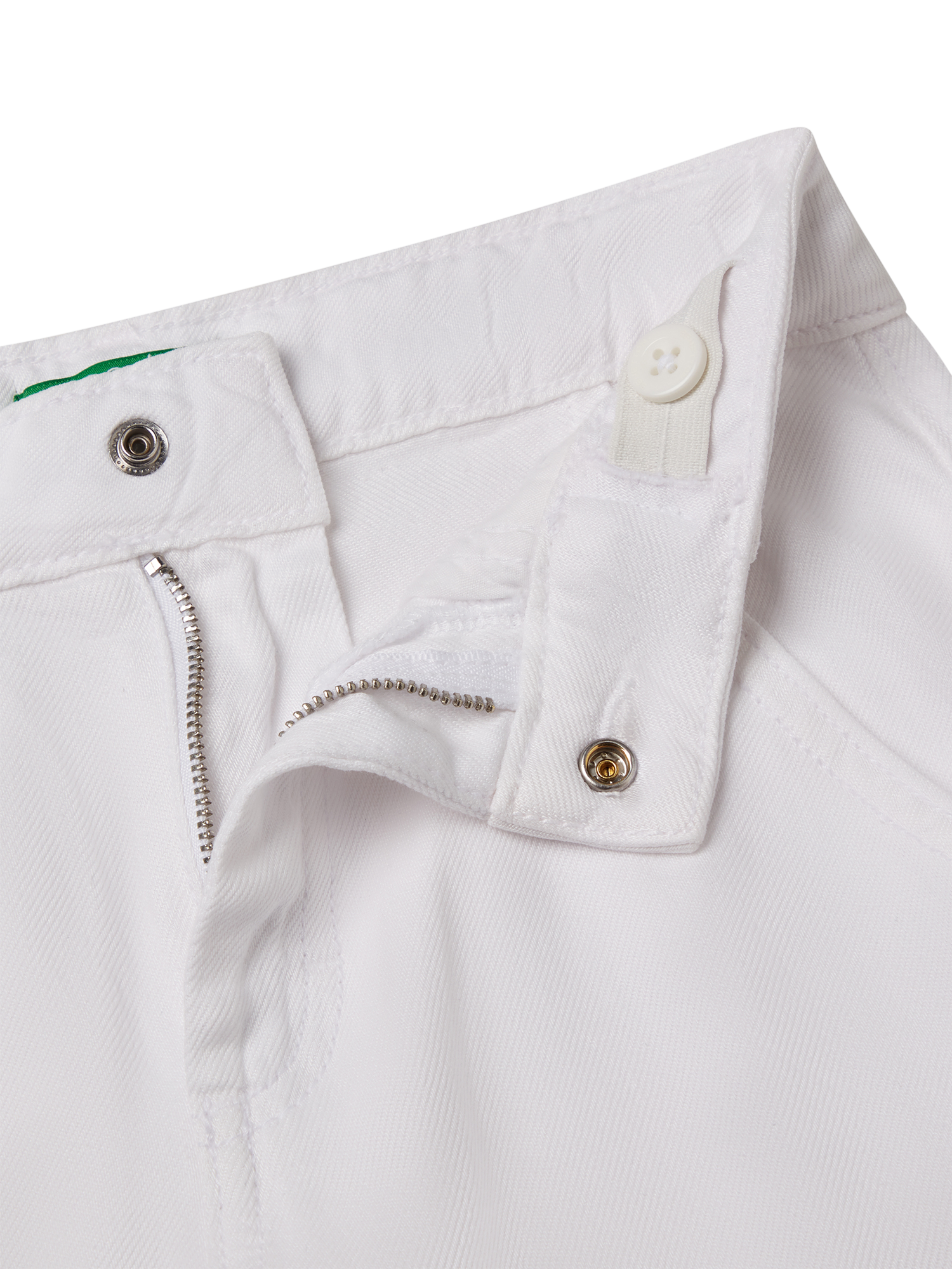 Product image 3 of 3, which shows Benetton Kids' Wide Leg Trousers, Optical White, 8-9 years