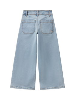 Benetton Kids' Wide Leg Jeans, Sky Blue - view 2, Sky Blue