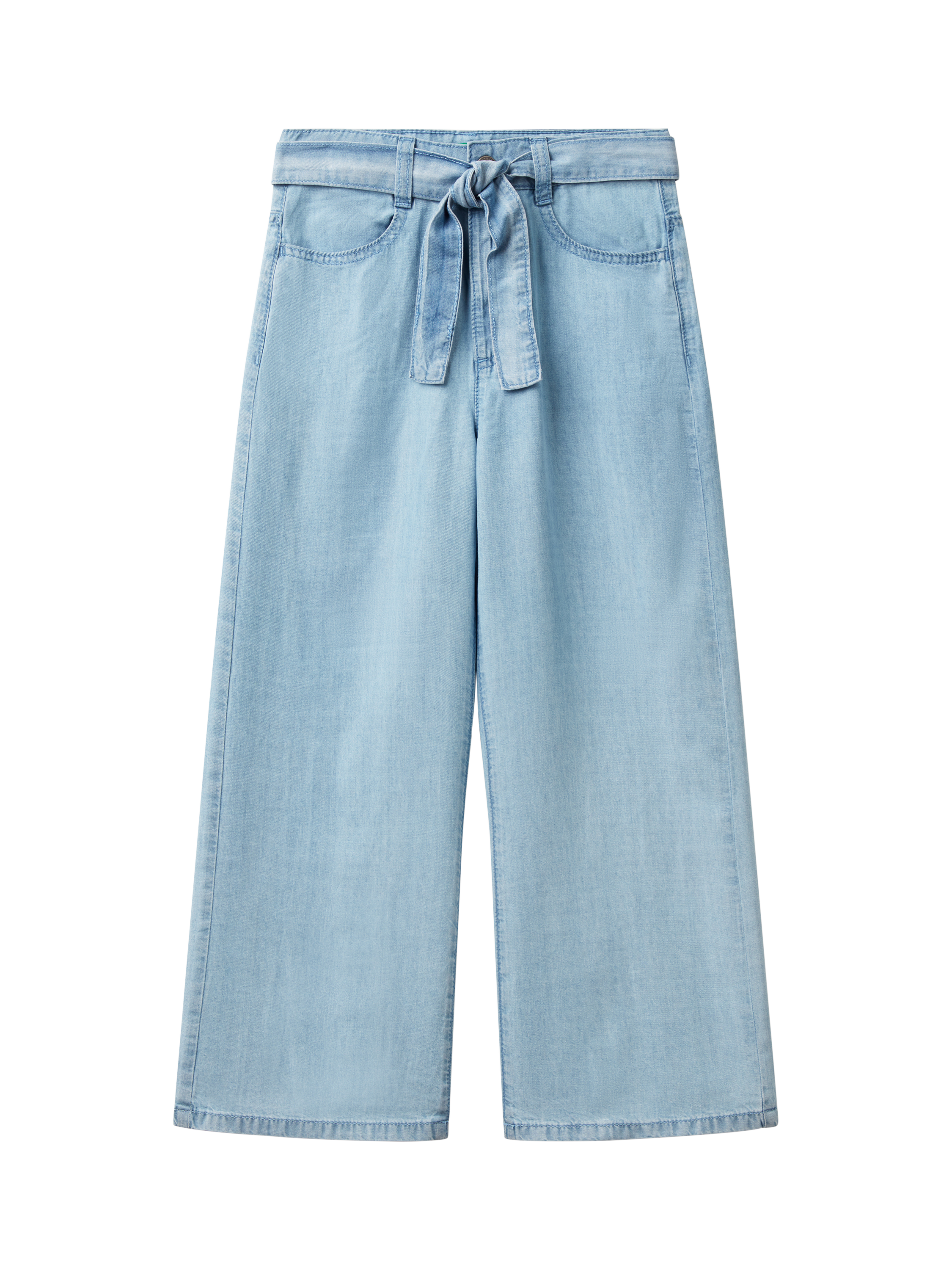 Product image 1 of 3, which shows Benetton Kids' Wide Leg Jeans, Sky Blue, 6-7 years