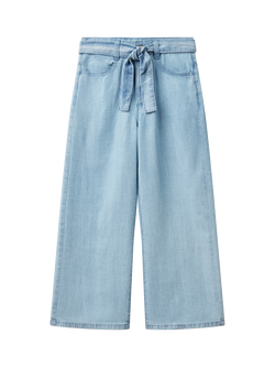 Benetton Kids' Wide Leg Jeans, Sky Blue, Sky Blue
