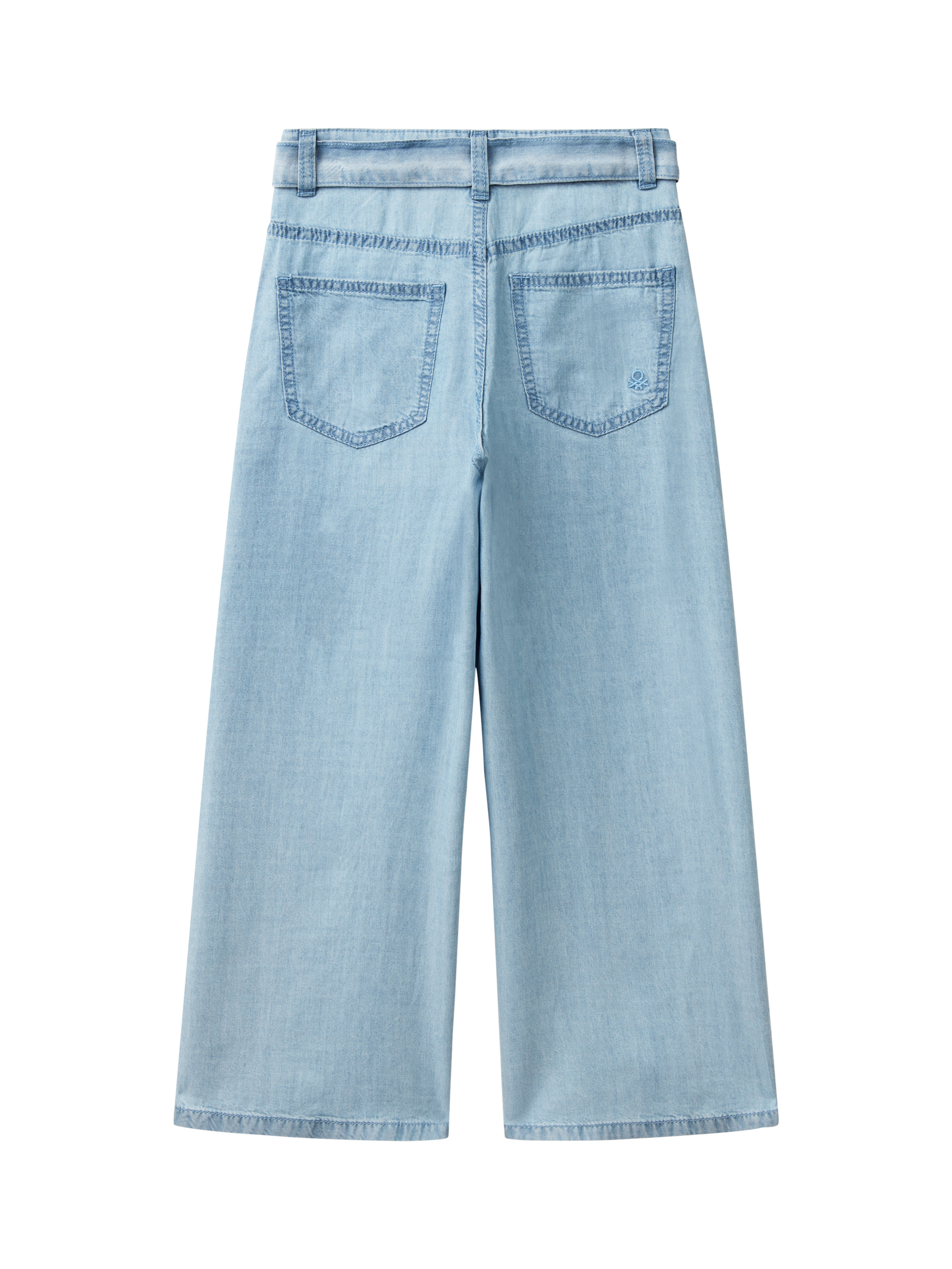 Product image 2 of 3, which shows Benetton Kids' Wide Leg Jeans, Sky Blue, 6-7 years