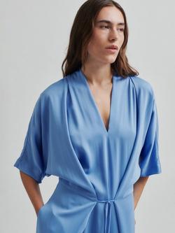 Second Female Nicola Short Sleeved Maxi Dress containing LENZING™ ECOVERO™ Viscose - view 2, Blue