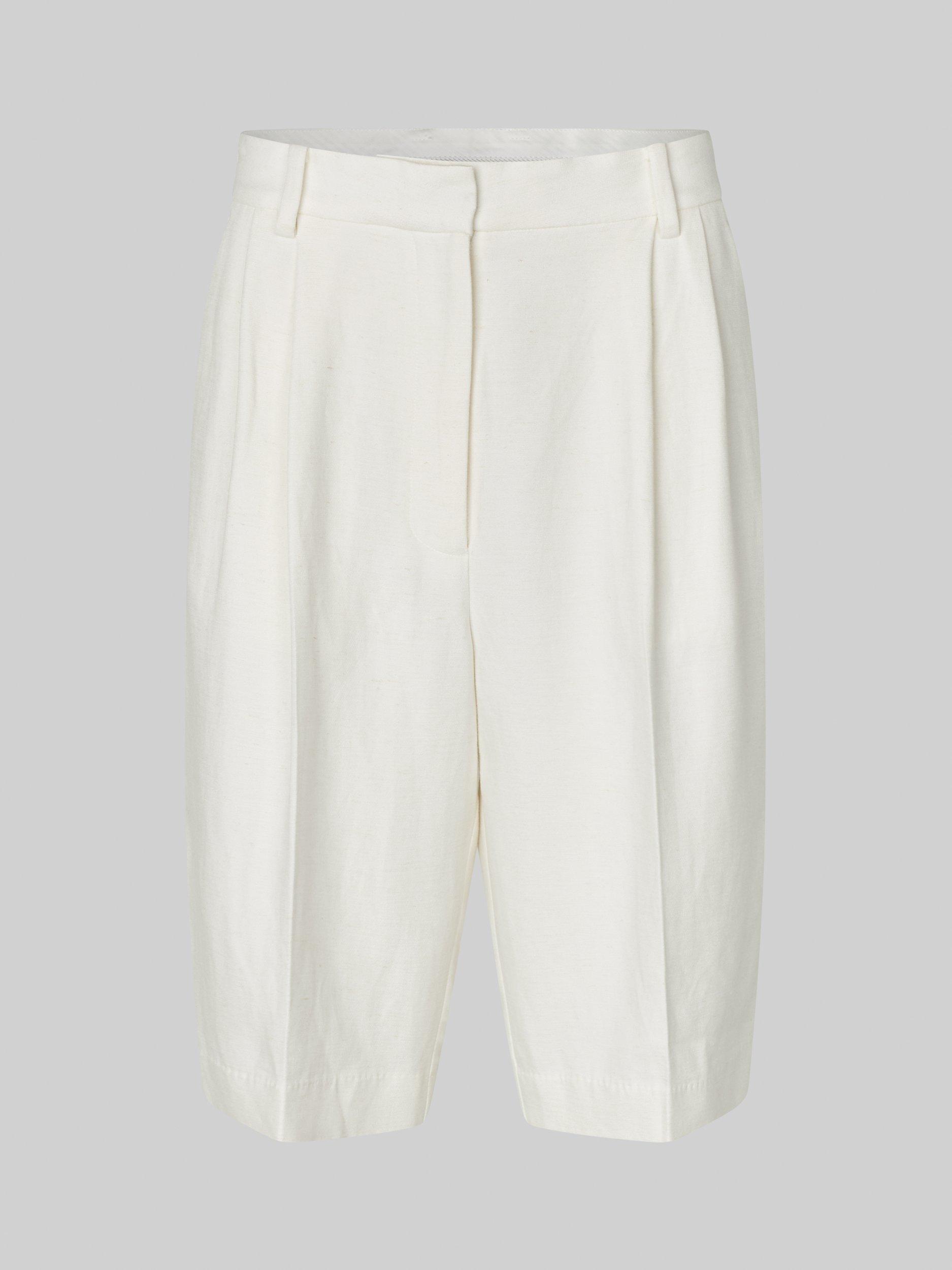 Product image 4 of 5, which shows Second Female Lino Linen Blend Shorts, White, 6|8