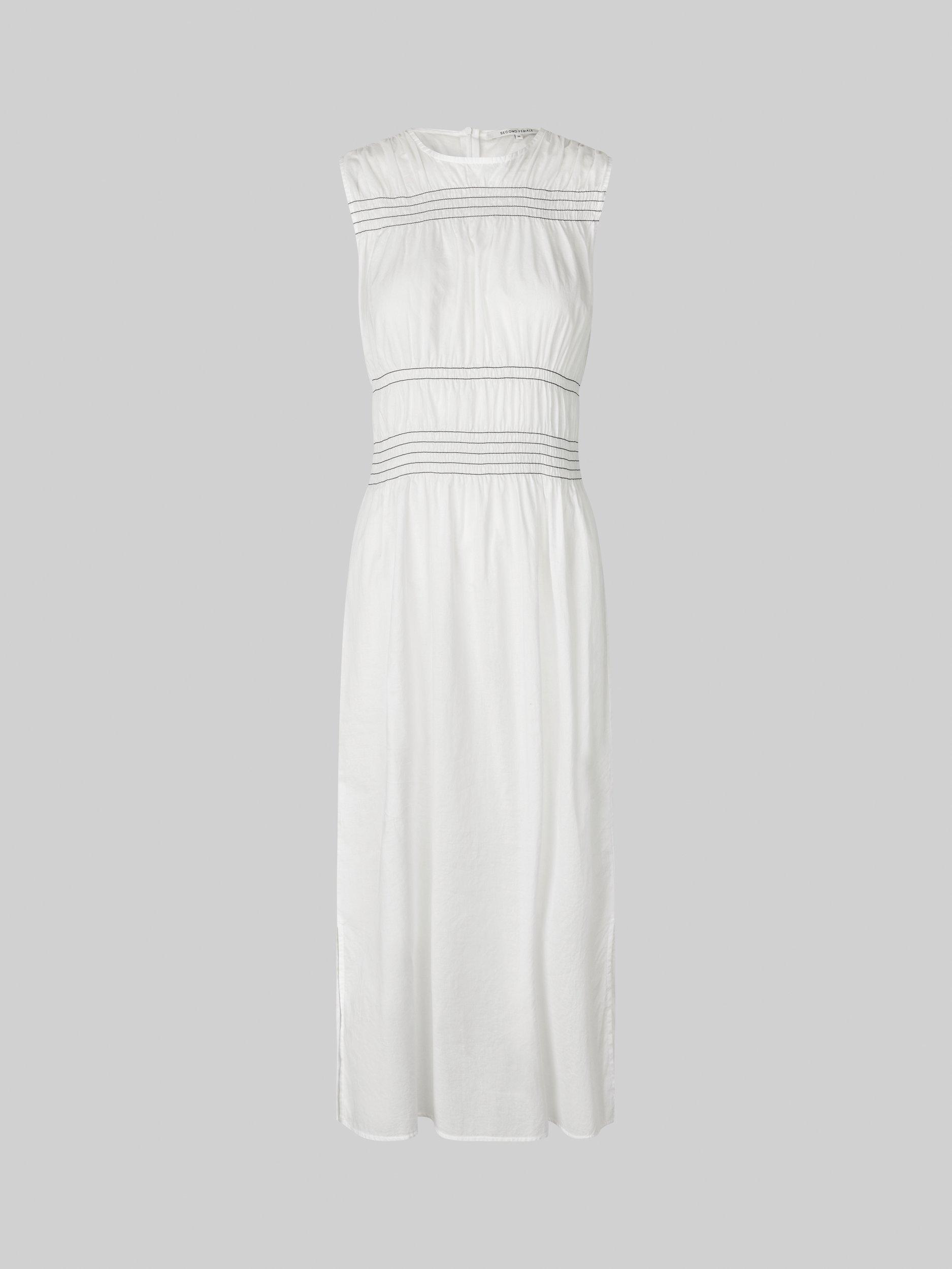 Product image 5 of 6, which shows Second Female Avida Sleeveless Cotton Midi Dress, White, XS