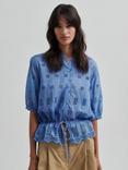 Second Female Elenore Cotton Broderie Shirt, Blue