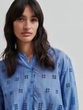 Second Female Elenore Cotton Broderie Shirt, Blue