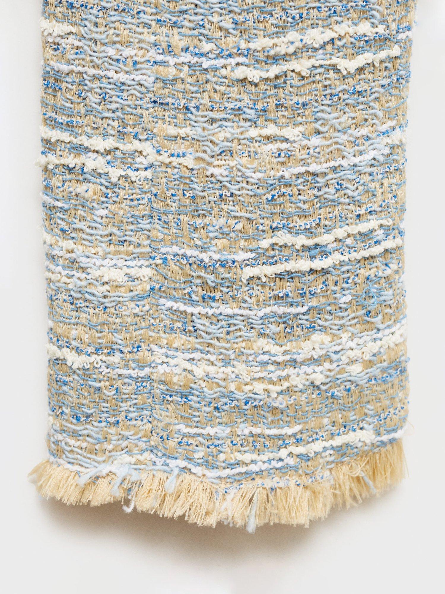 Product image 5 of 9, which shows Mango Salt Tweed Jacket, Pastel Blue, XS
