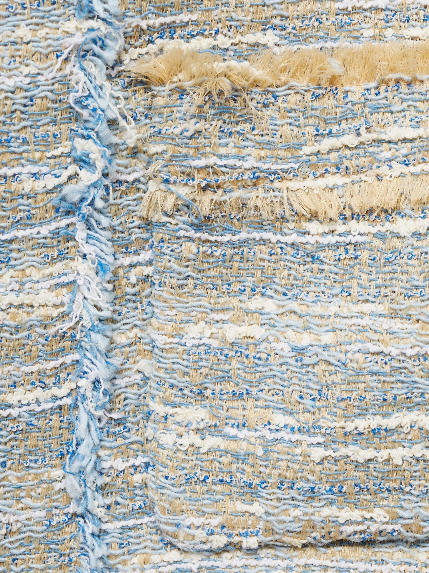 Product image 9 of 9, which shows Mango Salt Tweed Jacket, Pastel Blue, XS