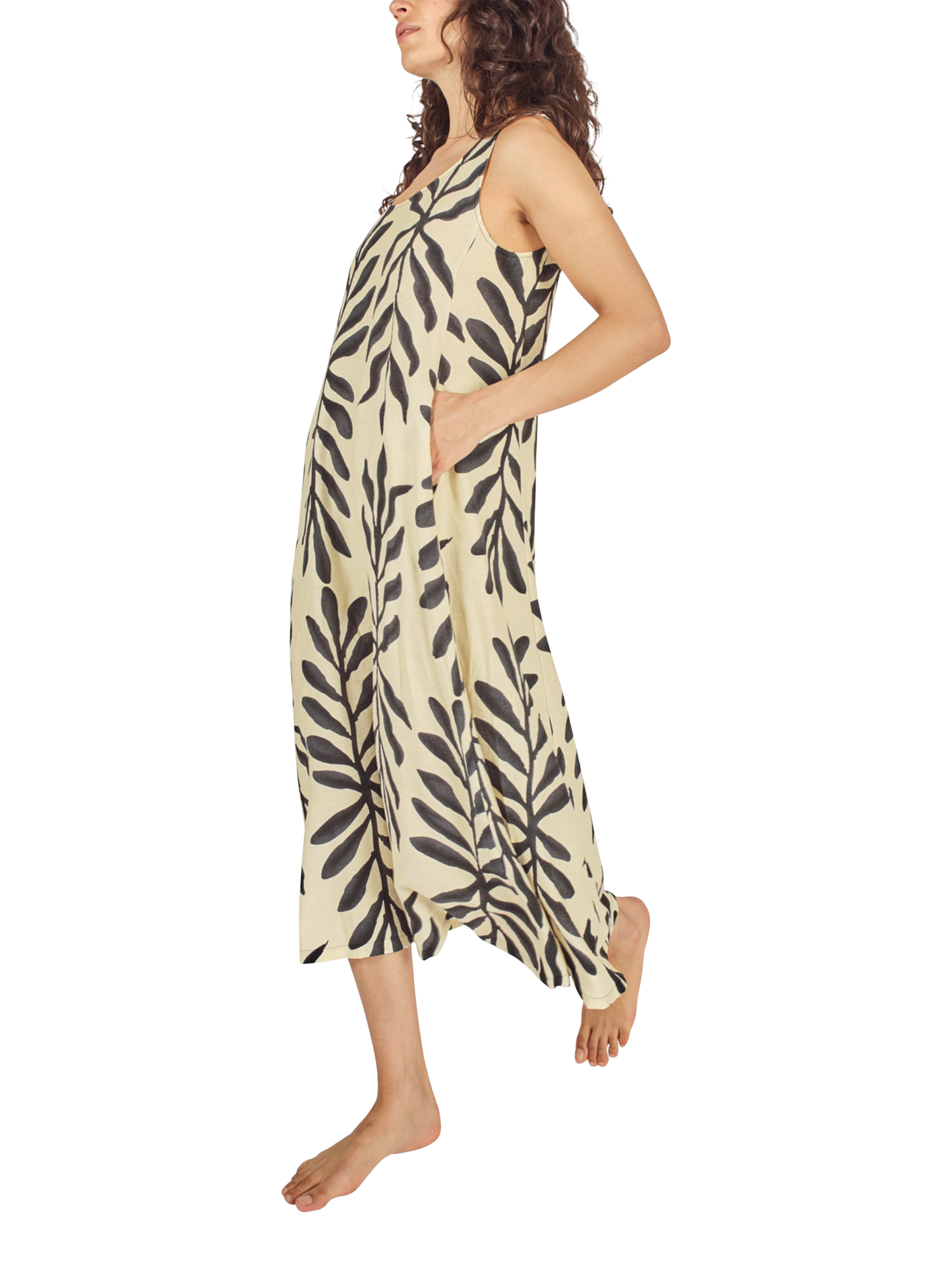 Product image 2 of 5, which shows Traffic People Dora Before Midnight Maxi Dress, Black/Cream, XS