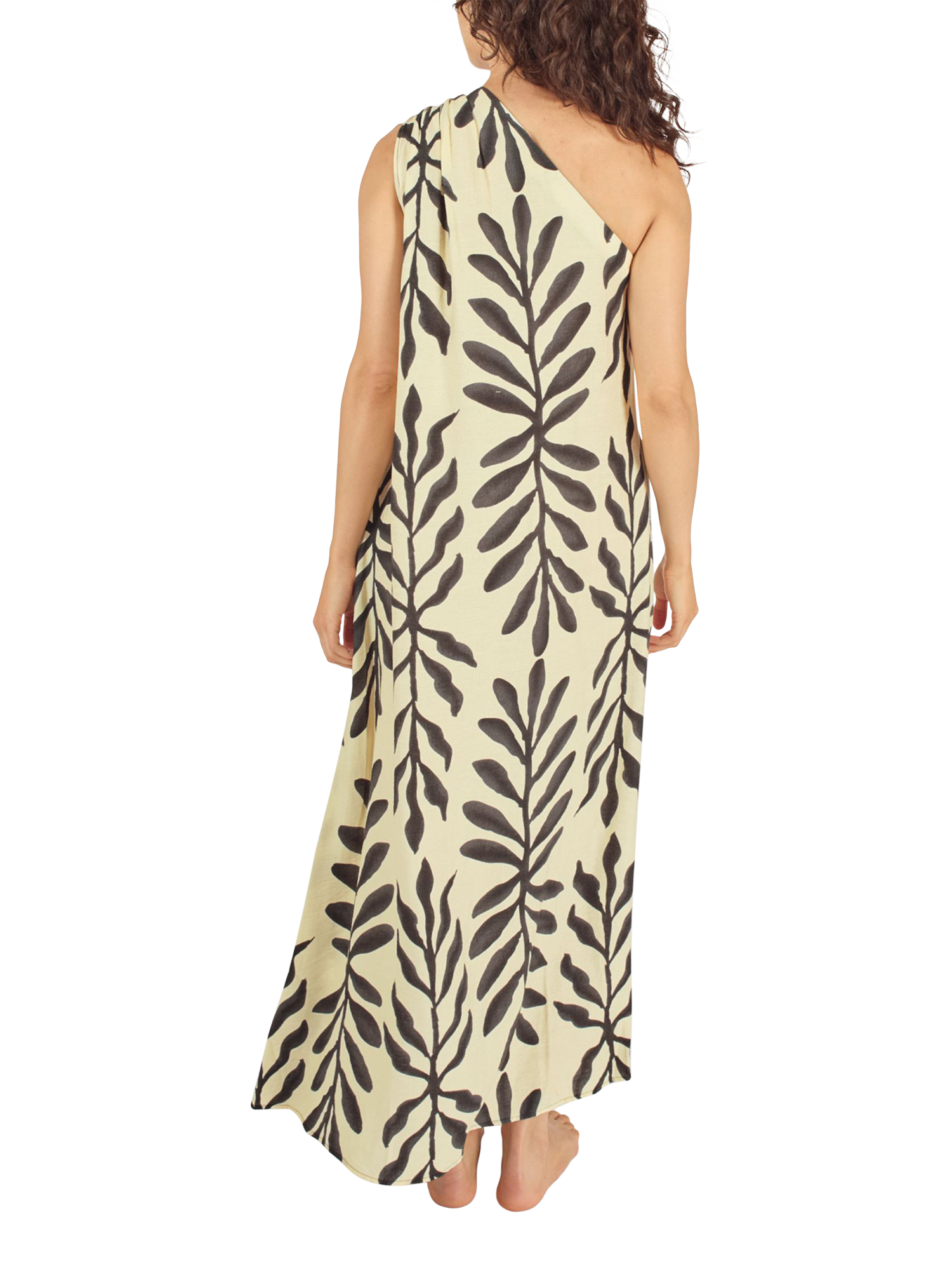 Product image 3 of 6, which shows Traffic People Gia Before Midnight Maxi Dress, Black/Cream, XS