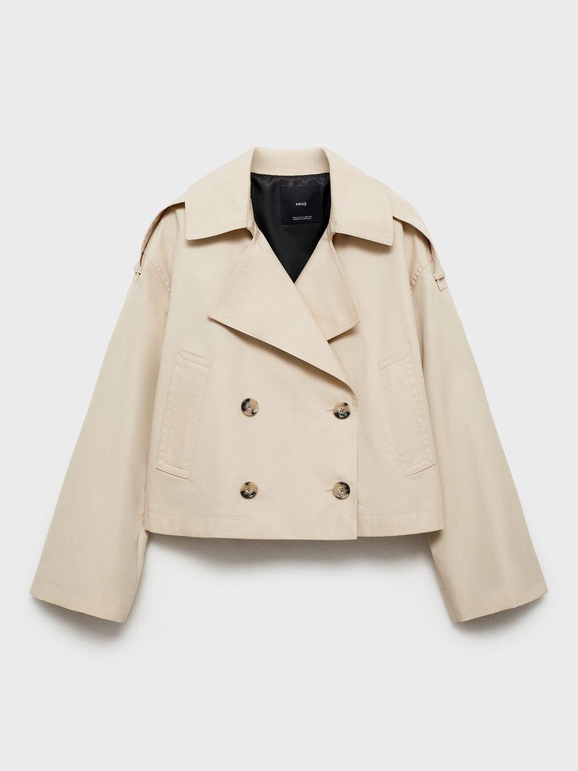 Product image 11 of 11, which shows Mango Lipa Cropped Trench Jacket, Lt Pastel Grey, L