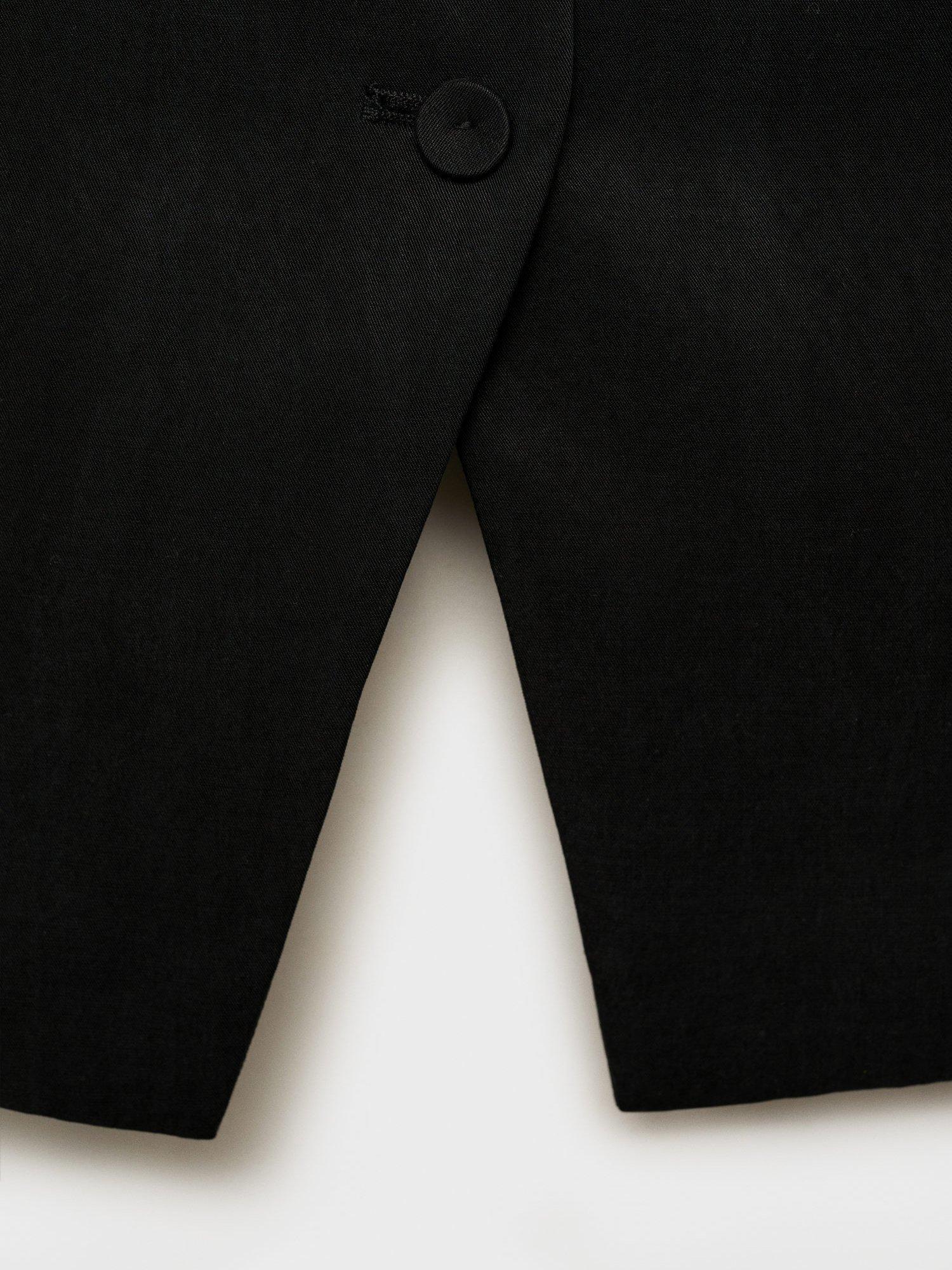 Product image 7 of 7, which shows Mango Amalfi Round Neck Waistcoat, Black, L