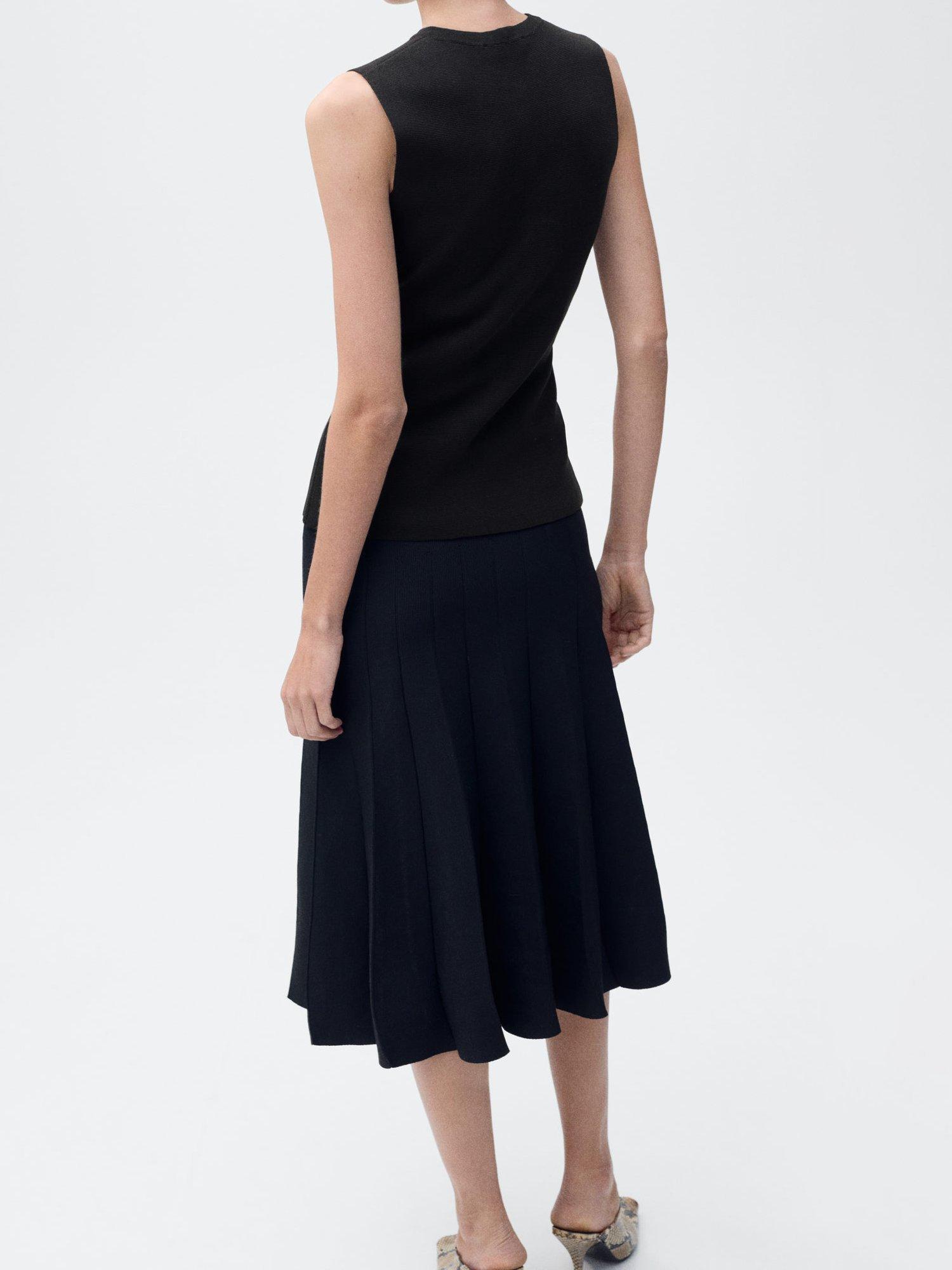 Product image 4 of 8, which shows Mango Matilda Fine Knit Waistcoat, Dark Brown, XXS