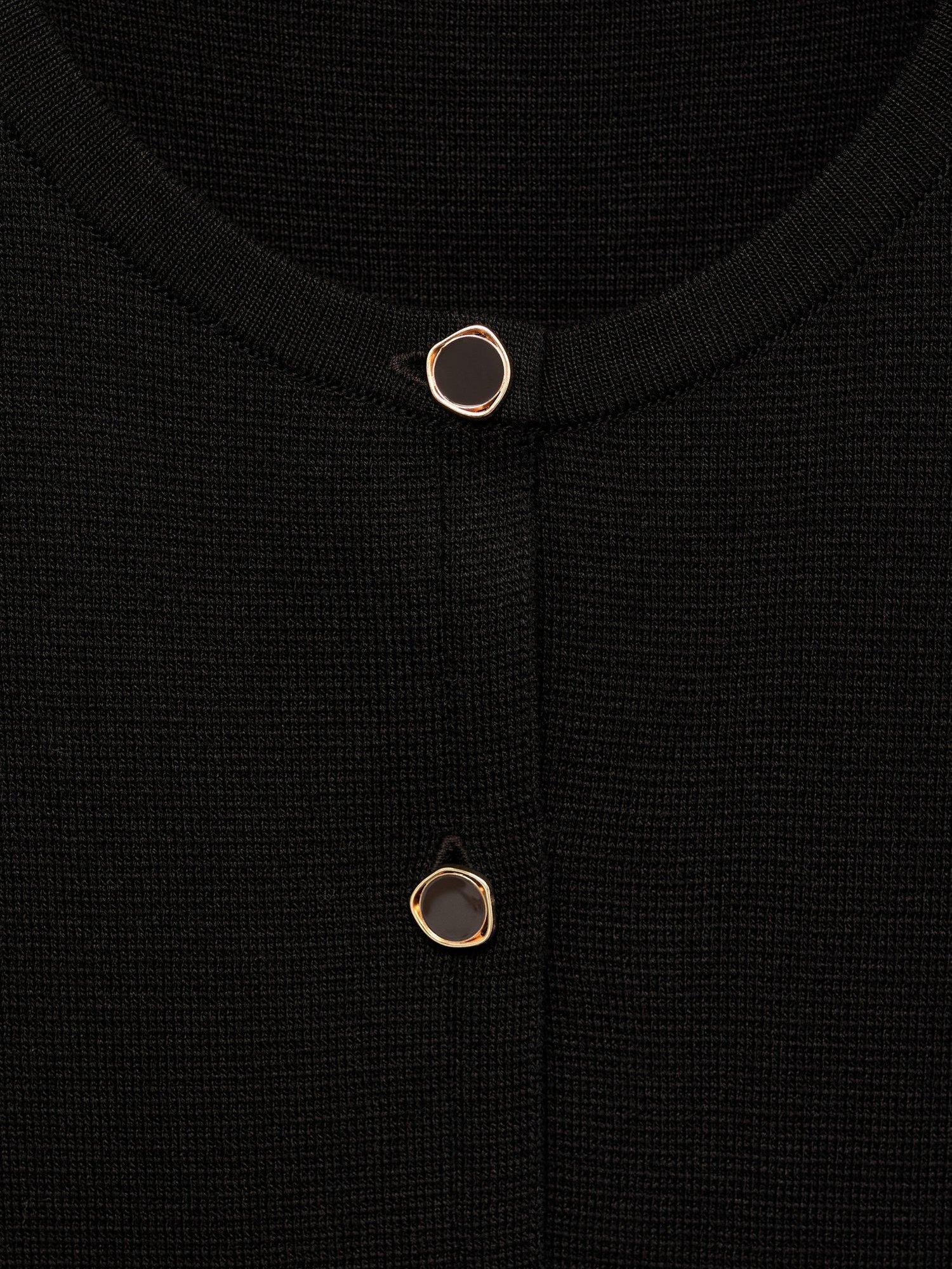 Product image 8 of 8, which shows Mango Matilda Fine Knit Waistcoat, Dark Brown, XXS