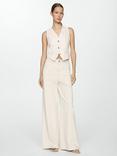 Mango Taylor Denim Waistcoat, Natural White
