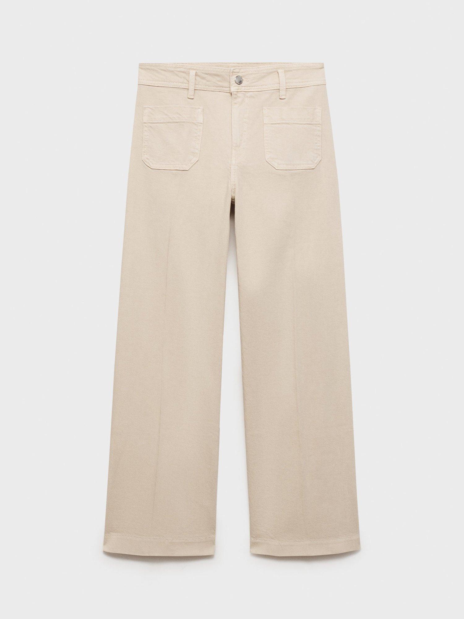 Product image 3 of 9, which shows Mango Jessie Cropped Wide Leg Jeans, Light Pastel Brown, 10