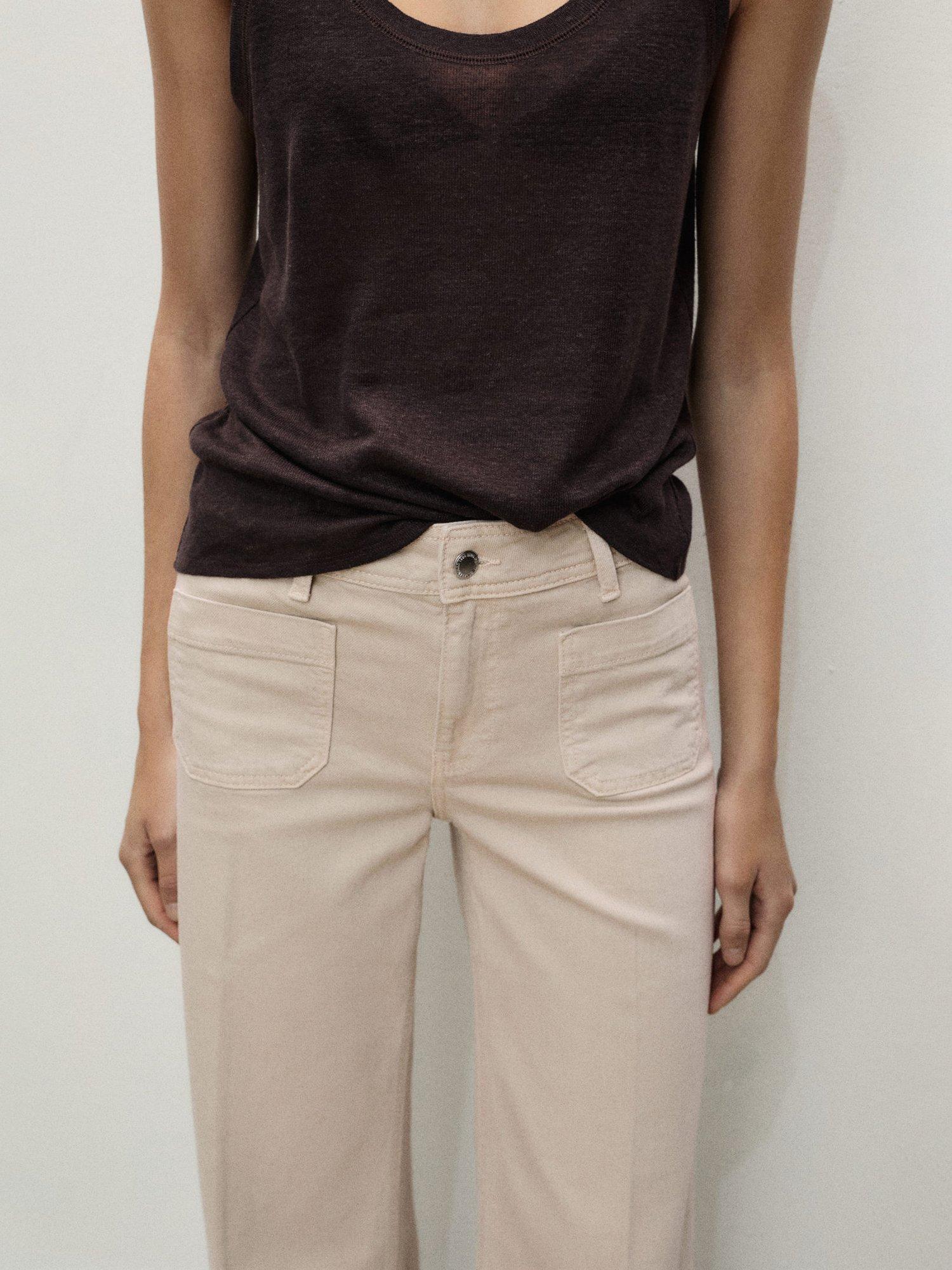 Product image 8 of 9, which shows Mango Jessie Cropped Wide Leg Jeans, Light Pastel Brown, 10