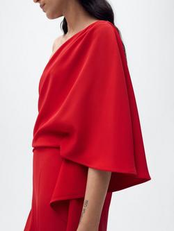 Mango Love-A Asymmetric Flared Playsuit, Red - view 2, Red