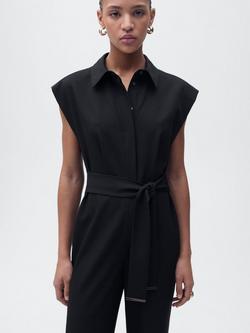 Mango Rondi Wide Leg Jumpsuit, Black, Black