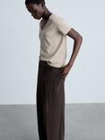 Mango Chalapi Cotton V-Neck Short Sleeve T-Shirt