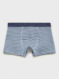 Mango Kids' Stripes and Boats Boxer Shorts, Pack of 3, Medium Blue