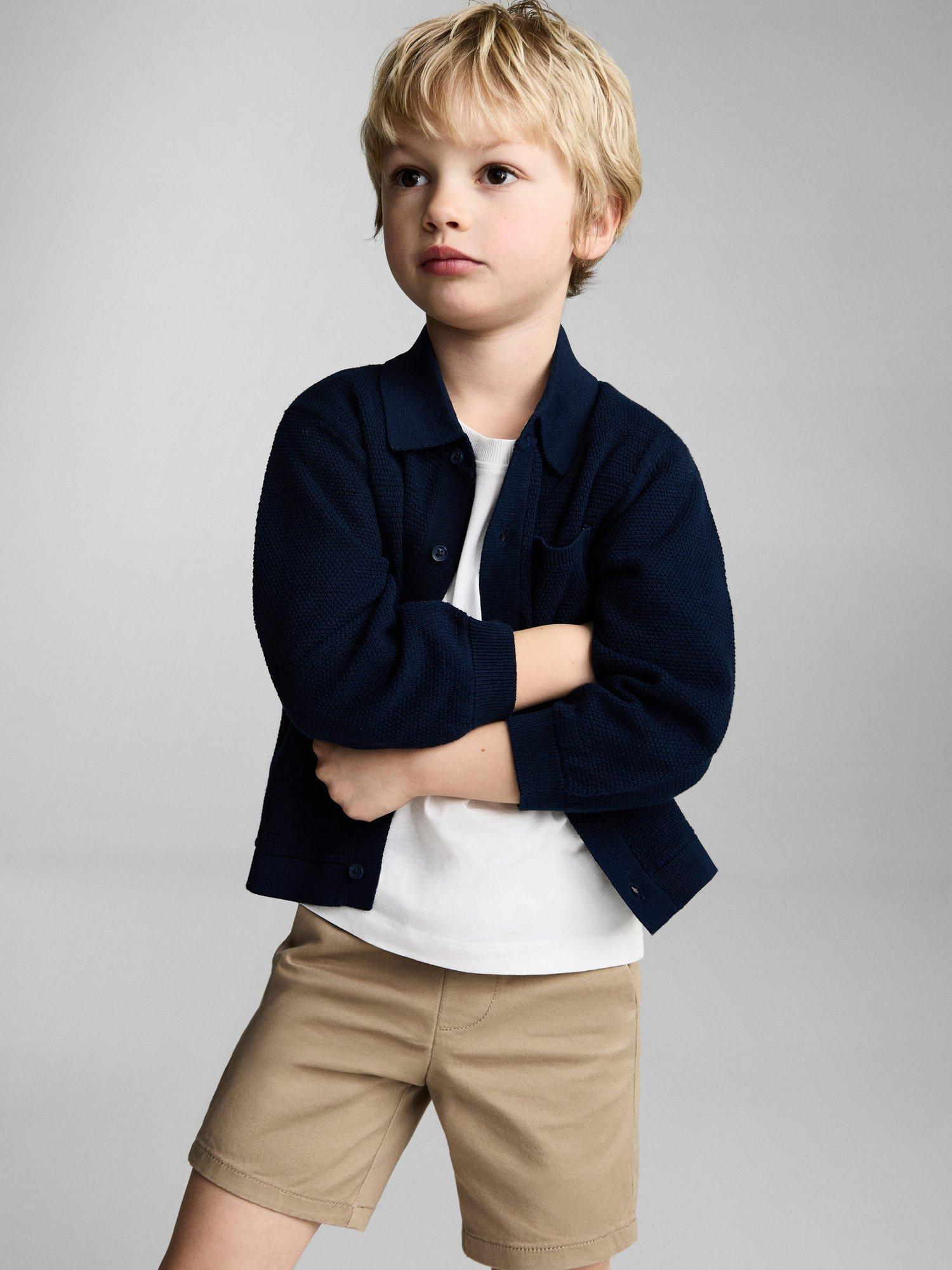 Product image 1 of 6, which shows Mango Kids' Berchi Cotton Shorts, Light Beige, 9-12 months