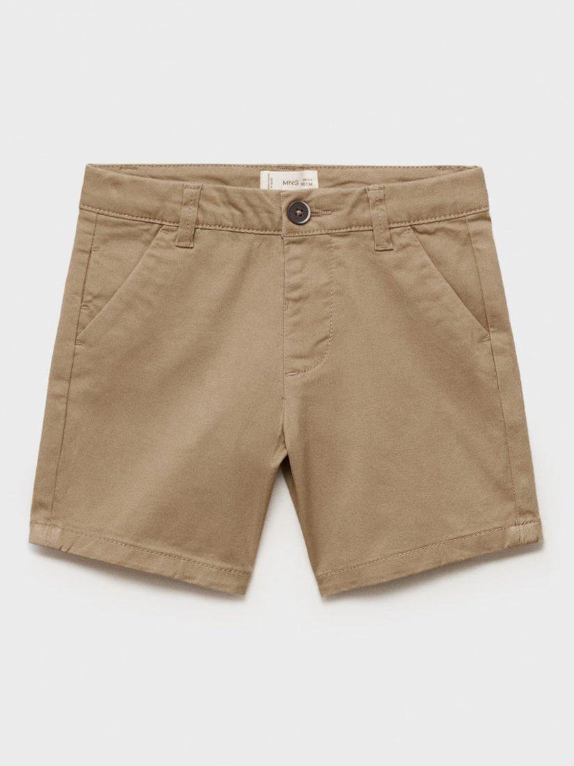 Product image 3 of 6, which shows Mango Kids' Berchi Cotton Shorts, Light Beige, 9-12 months