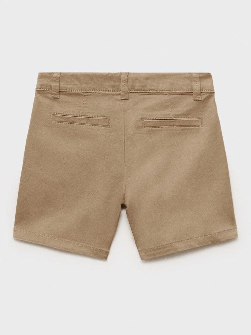 Product image 4 of 6, which shows Mango Kids' Berchi Cotton Shorts, Light Beige, 9-12 months