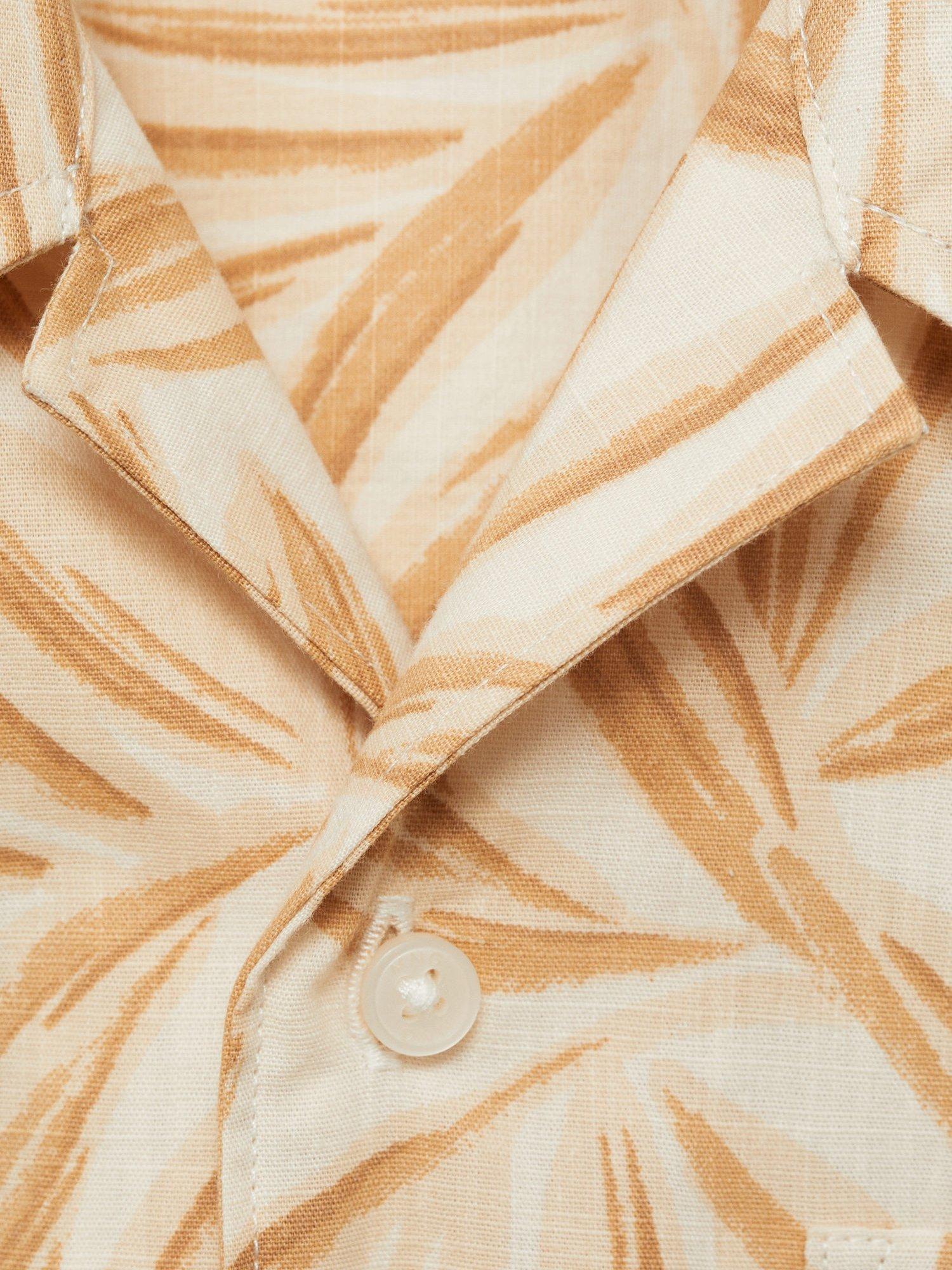 Product image 7 of 7, which shows Mango Kids' Kondo Tropical Print Shirt, Dark Yellow, 8 years