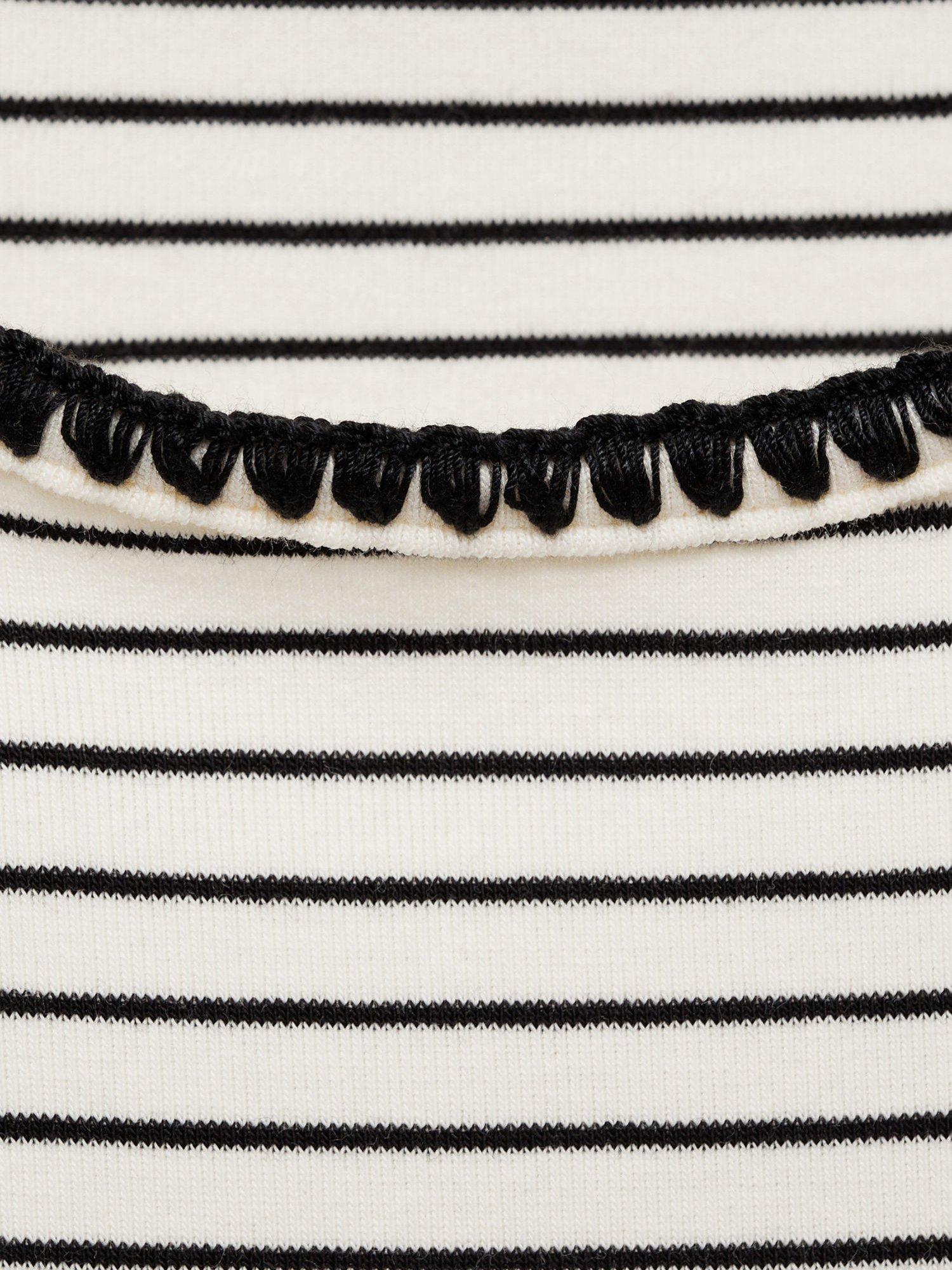 Product image 8 of 8, which shows Mango Lirio Cotton Stripe Print T-shirt, White/Multi, 14|16