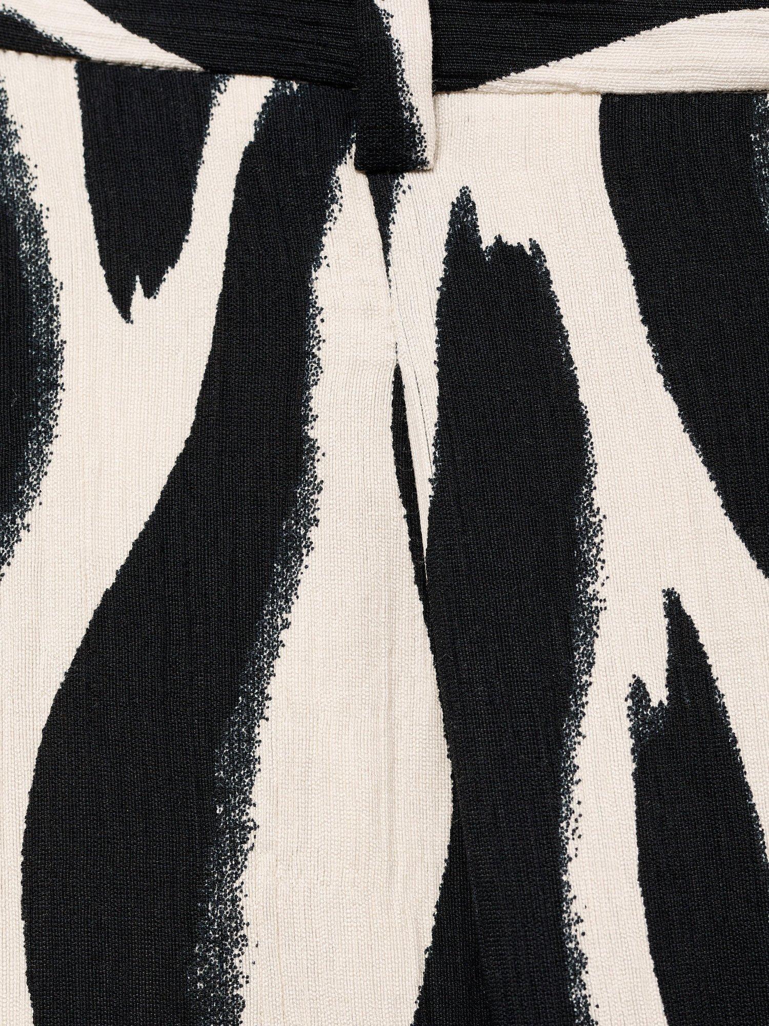 Product image 7 of 7, which shows Mango Nikita Zebra Straight Leg Trousers, Black/White, 6