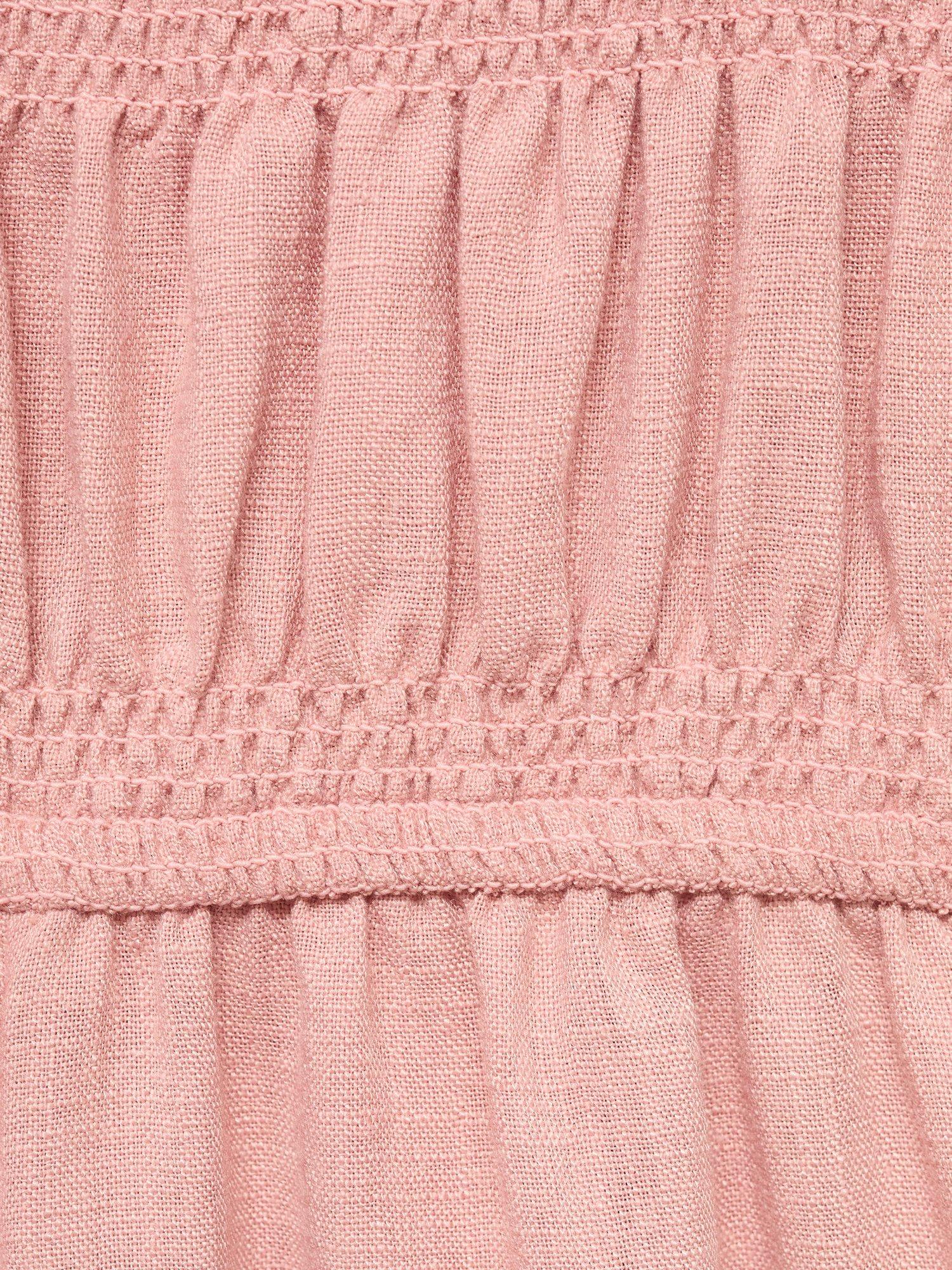 Product image 3 of 4, which shows Mango Kids' Ruched Wide Strap Jumpsuit, Pink, 10 years