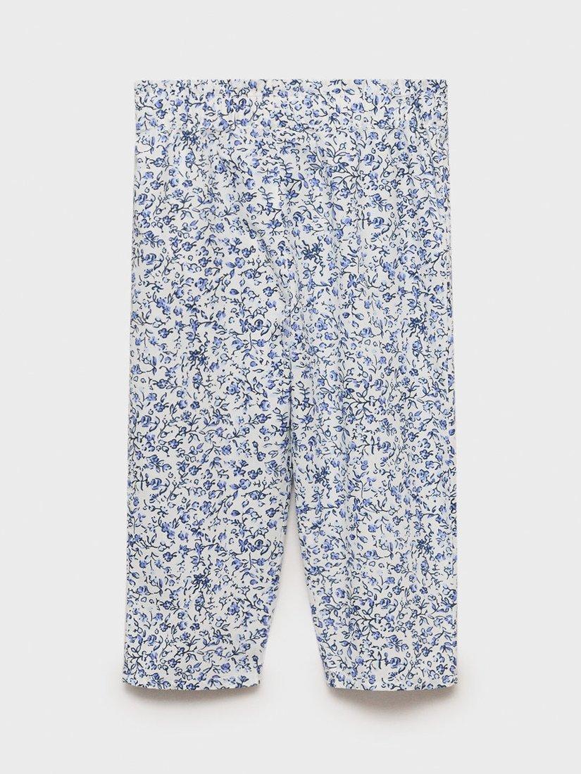 Product image 2 of 5, which shows Mango Kids' Gadeap Floral Trousers, White, 12-18 months