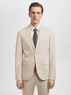 Mango Paris Super Slim Fit Blazer, Beige, Beige