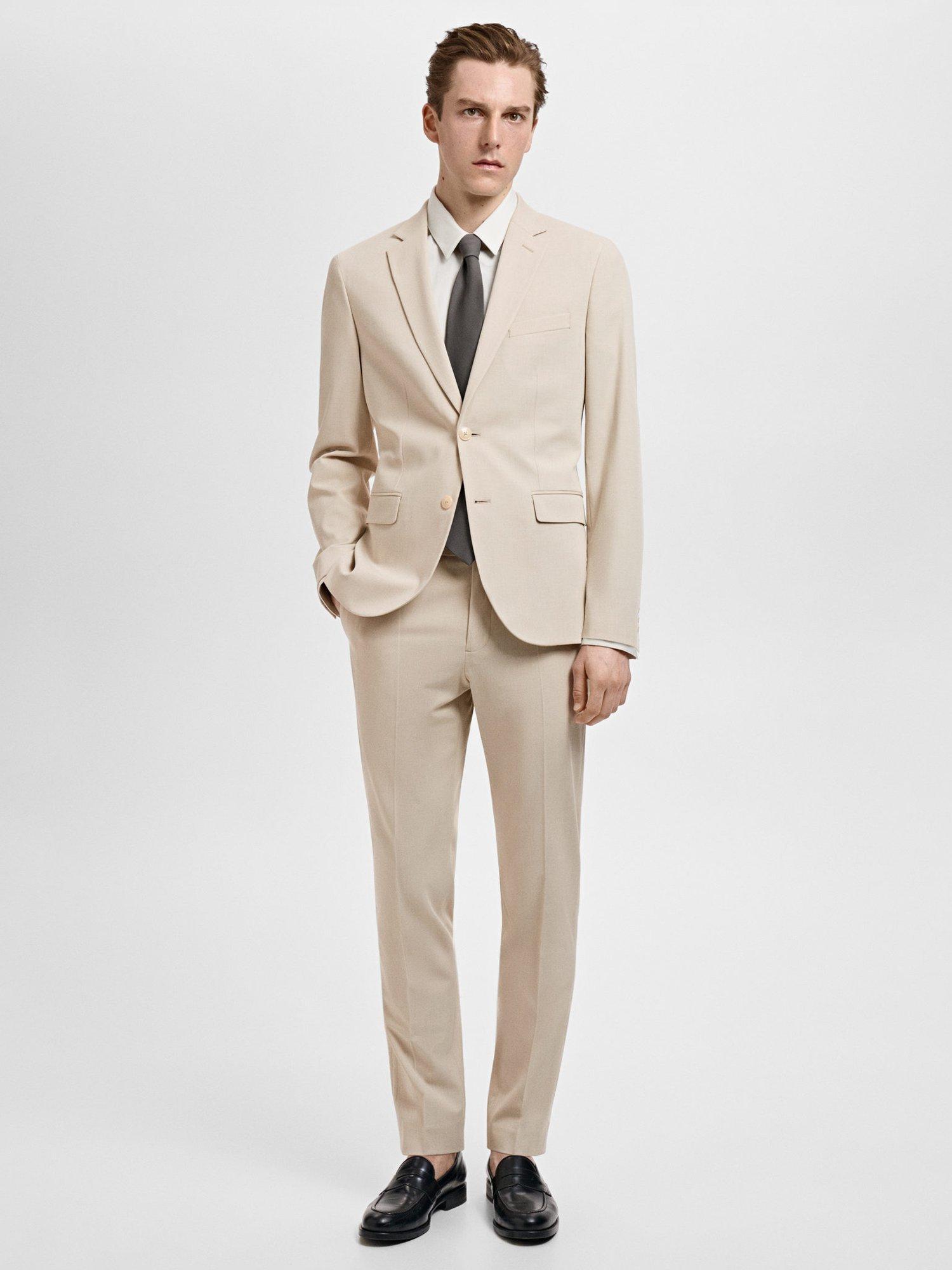 Product image 2 of 9, which shows Mango Paris Super Slim Fit Blazer, Beige, 34