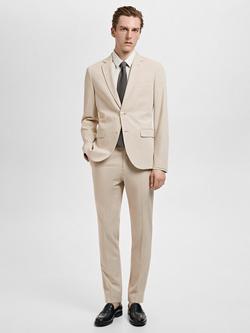 Mango Paris Super Slim Fit Blazer, Beige - view 2, Beige