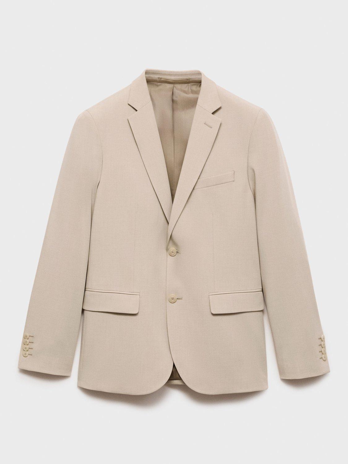 Product image 3 of 9, which shows Mango Paris Super Slim Fit Blazer, Beige, 34