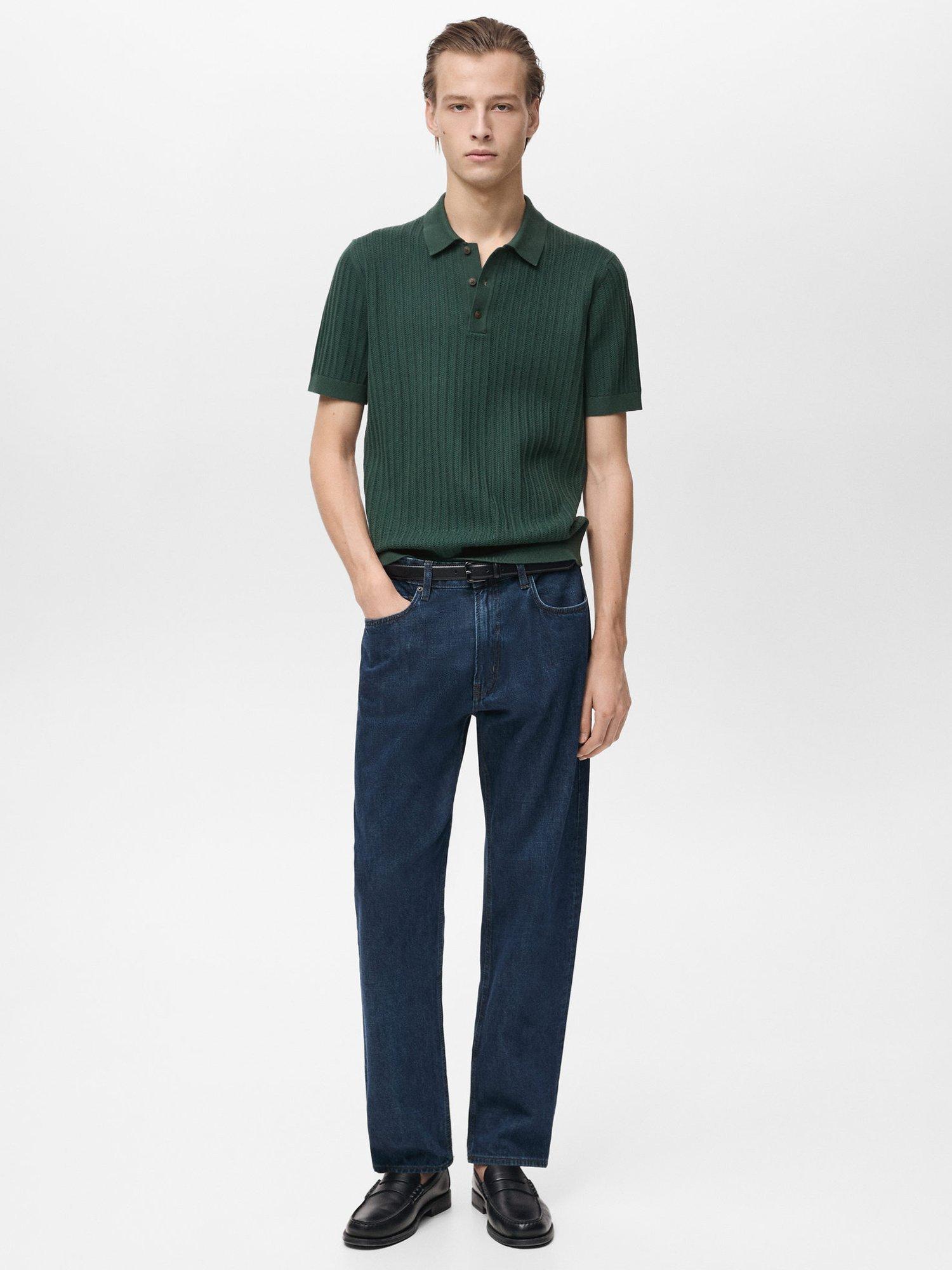 Product image 2 of 8, which shows Mango Freccia Regular Fit Polo Shirt, Dark Green, XL
