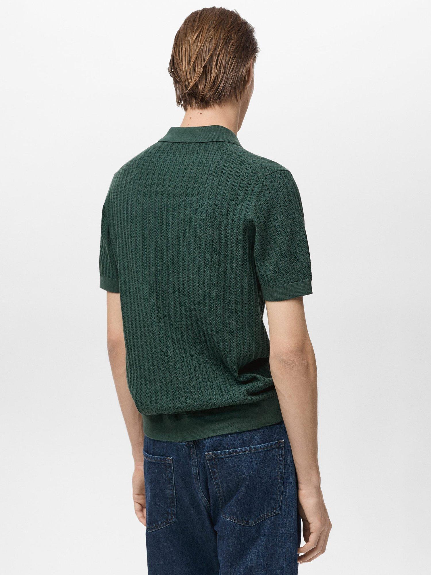 Product image 4 of 8, which shows Mango Freccia Regular Fit Polo Shirt, Dark Green, XL