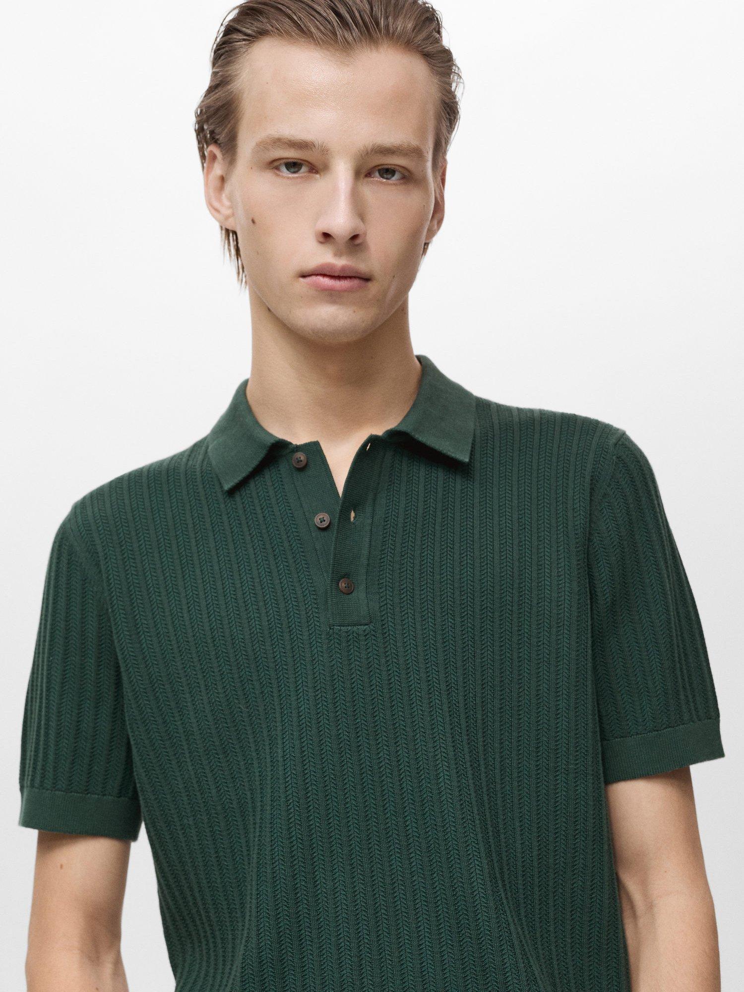 Product image 6 of 8, which shows Mango Freccia Regular Fit Polo Shirt, Dark Green, XL