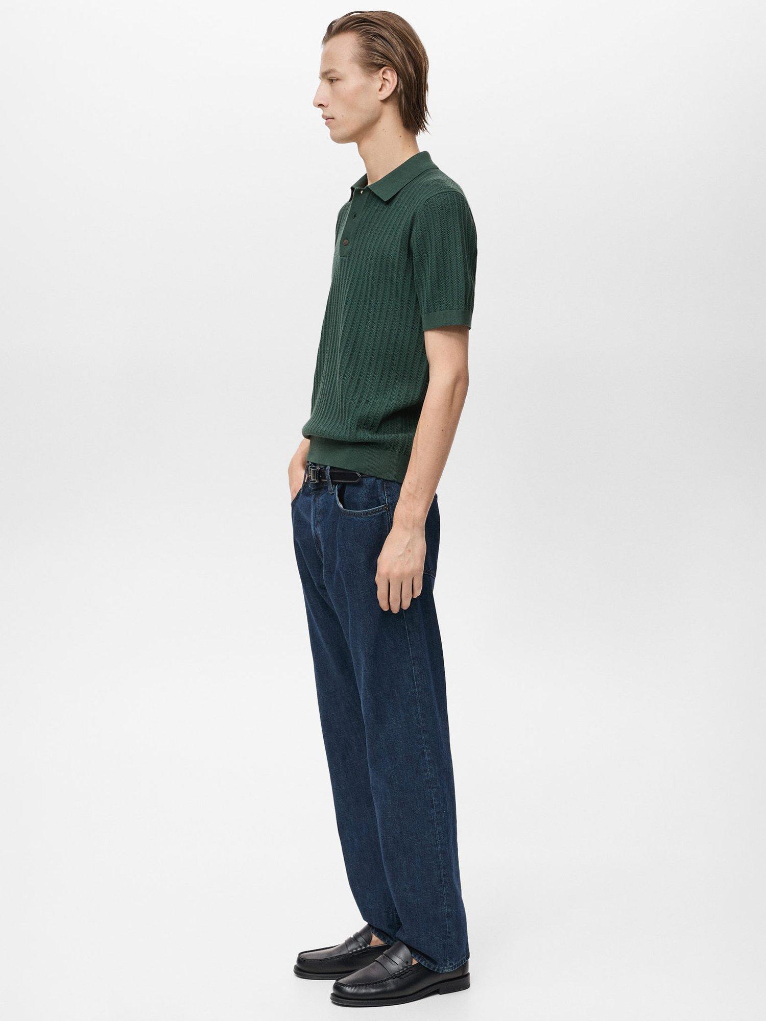 Product image 7 of 8, which shows Mango Freccia Regular Fit Polo Shirt, Dark Green, XL